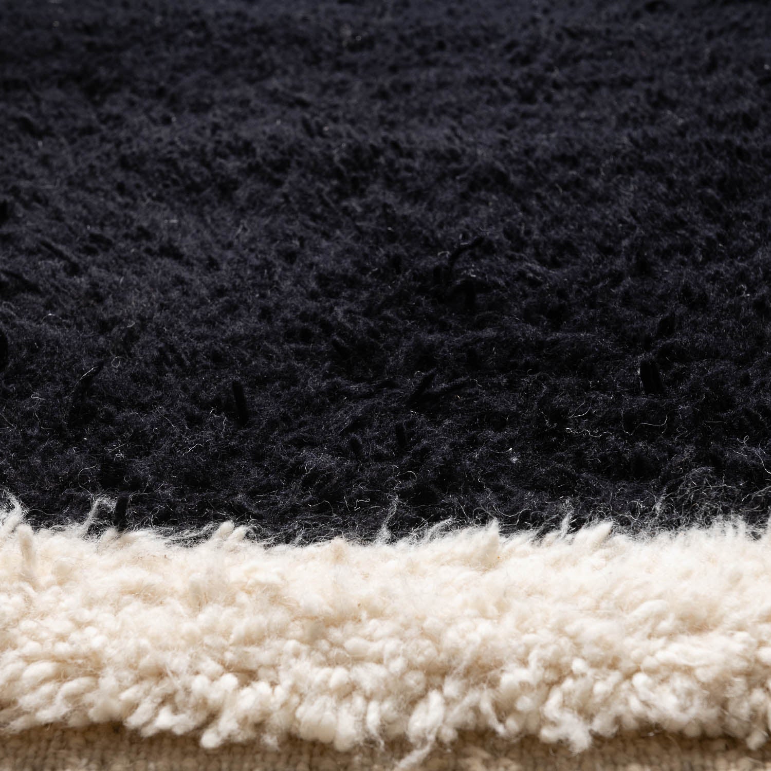 Luxurious Black Moroccan Beni Ourain Handmade Rug